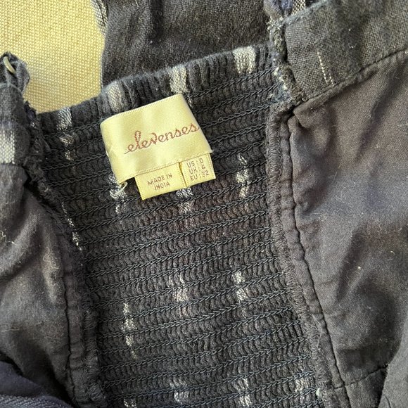 Like NEW Anthropologie Elevenses Womens Blue Ikat-Zip Front Jumpsuit Size 0 - Picture 10 of 14